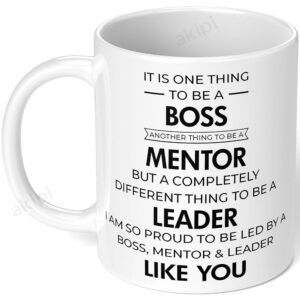 Akipi Boss - Mentor Leader Like You Arm086 Ceramic Coffee Mug 11Oz,Inspirational Mentors,Motivational Bosses,&Supportive Leaders,Featuring A Stylish Design For Home Or Office...