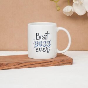 Clay Craft CC MM1 Swiss REZ17 Microwave Safe Coffee Mug for Gift to Couples Wife Husband Boyfriend Girfriend Brother 350 ml, Best Boss Ever