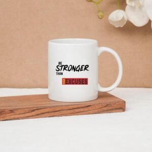 Clay Craft CC MM1 Swiss REZ27 Microwave Safe Coffee Mug for Gift to Couples Wife Husband Boyfriend Girfriend Brother 350 ml, Be Stronger