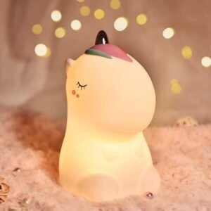 One94Store Rechargeable Unicorn Silicone Night Light with 7-Color LED Lamp with Touch Sensor Control for Kids Bedroom Decor & Perfect Gift for Babies, Toddlers, and Children